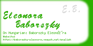 eleonora baborszky business card